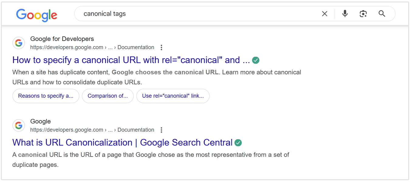 Example of subdomains ranking in Google